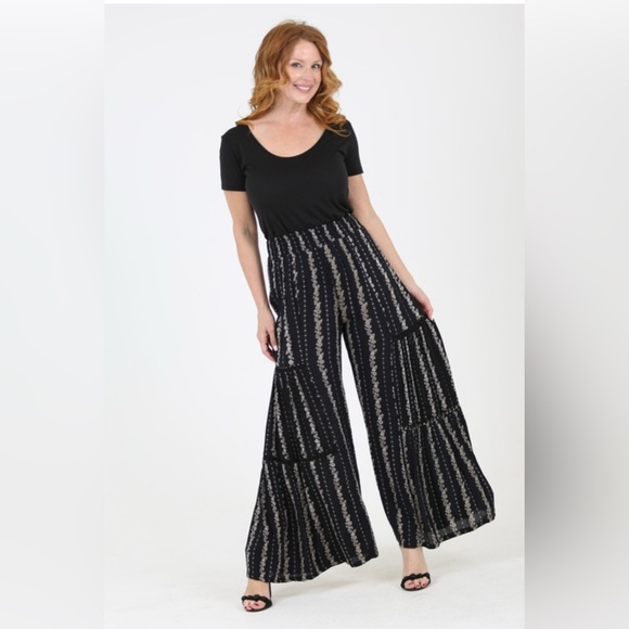 Nostalgia Pants - Nostalgia Black and White Wide Leg Jumpsuit
